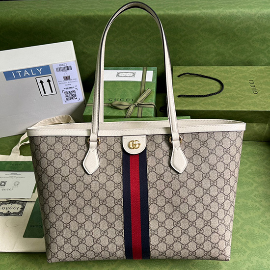 Gucci Ophidia Gg Medium Tote White 631685