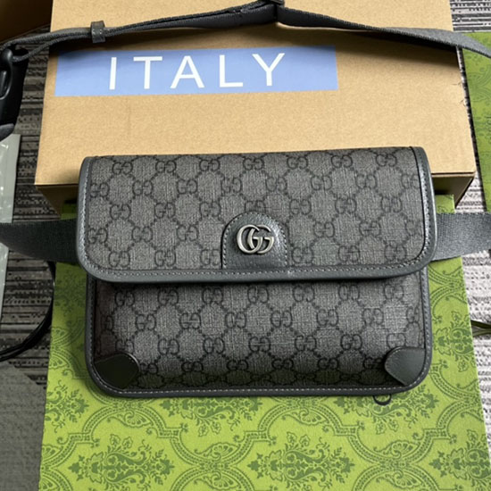 Gucci Ophidia Gg μικρή τσάντα ζώνης γκρι 752597