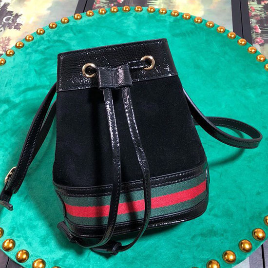 Gucci Suede Bucket Bag μαύρη 550620