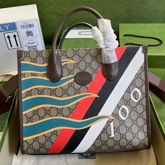 Gucci μικρό Tote με γεωμετρική εκτύπωση 648134