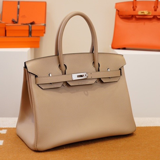 Hermes Epsom δερμάτινη τσάντα Birkin μπεζ Hb253035