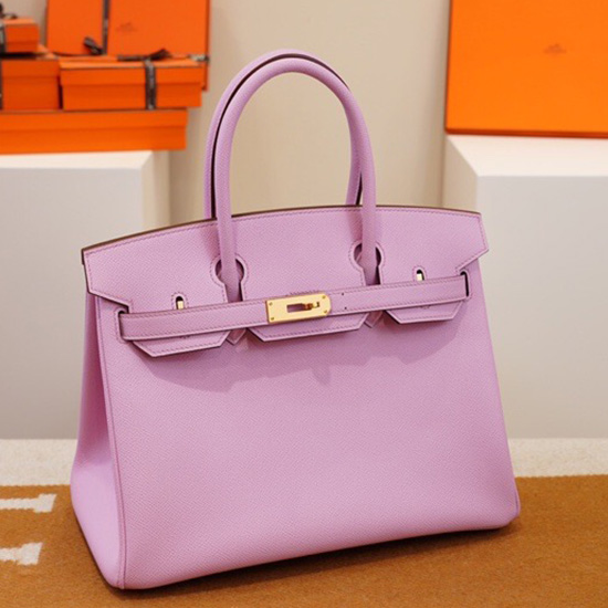 Hermes Epsom δερμάτινη τσάντα Birkin ροζ Hb253035