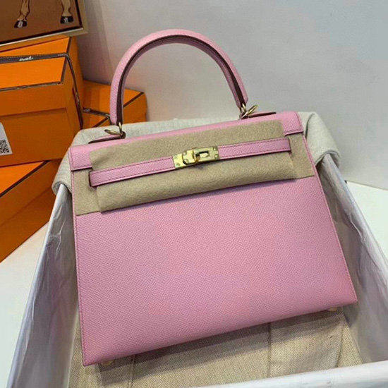 Hermes Epsom δερμάτινη τσάντα Kelly ροζ Hk283221