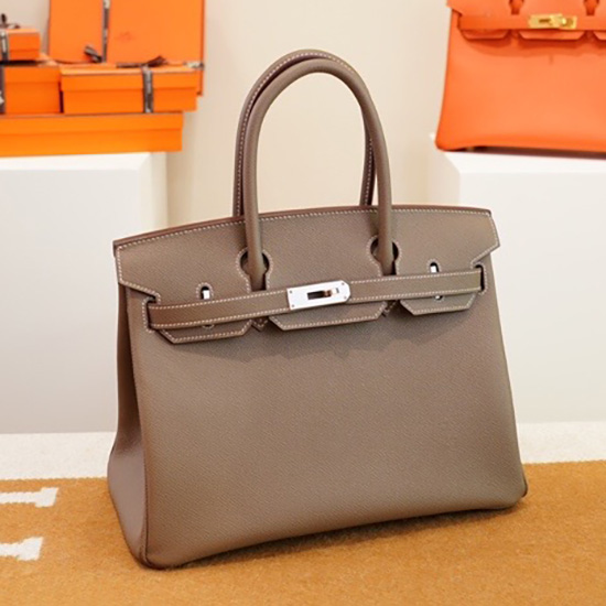 Hermes Epsom δερμάτινη τσάντα μπιρκίν καφέ Hb253035