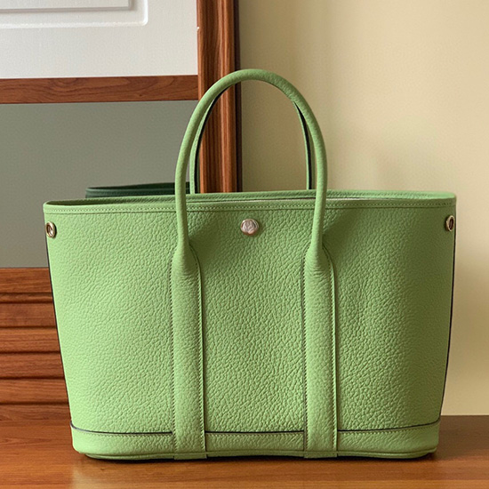 Hermes Leather Garden Party 30 36 τσάντα ανοιχτό πράσινο Hg30361