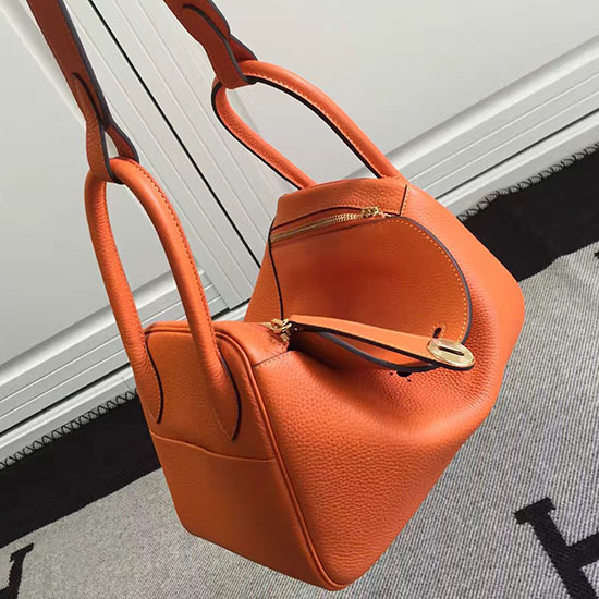 Hermes Lindy 26 τσάντα πορτοκαλί Togo δέρμα μοσχαριού Hld2630