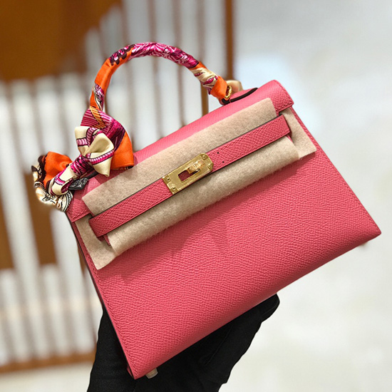 Hermes Mini Kelly Ii τσάντα τριαντάφυλλο ελλειπτικό H82401