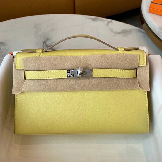 Hermes Swift Kelly Pochette ανοιχτό κίτρινο Hk2210