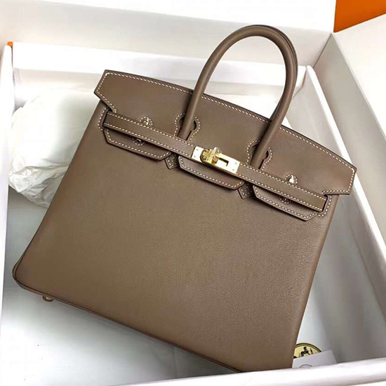 Hermes Swift δερμάτινη τσάντα Birkin Etoupe Hb10231