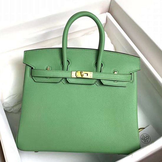 Hermes Swift δερμάτινη τσάντα Birkin Vert Criquet Hb10231