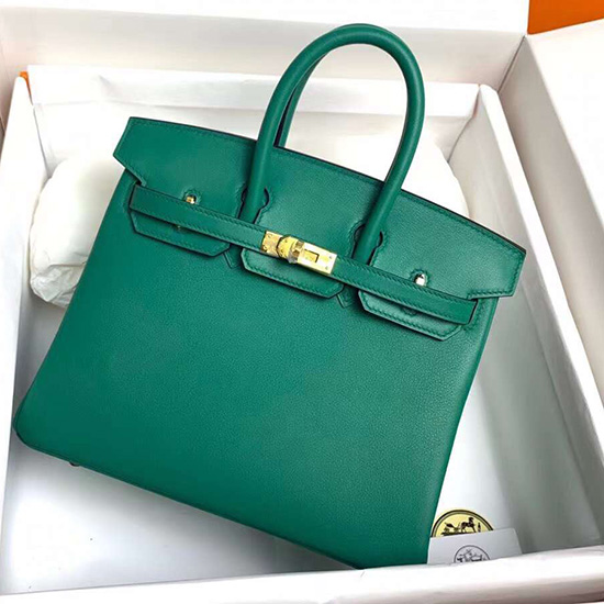 Hermes Swift δερμάτινη τσάντα Birkin Vert Vertigo Hb10231