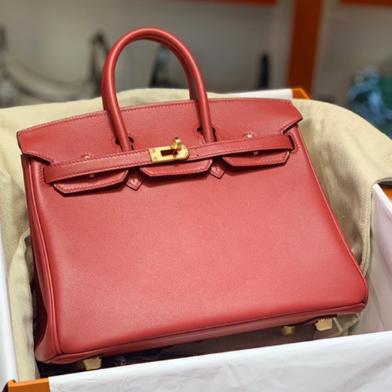 Hermes Swift δερμάτινη τσάντα Birkin κόκκινο Hb2530356