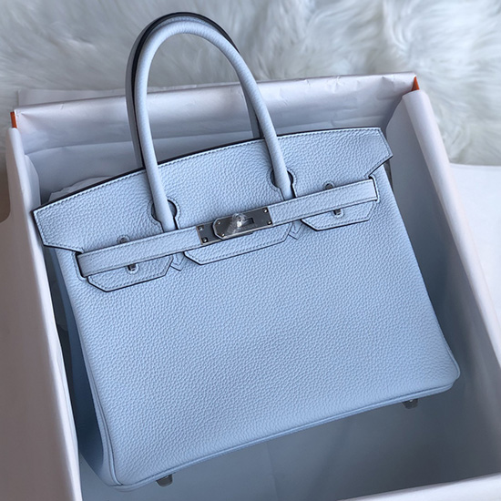 Hermes Togo δερμάτινη τσάντα Birkin Bleu Brume Hb253001