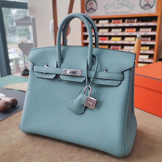 Hermes Togo δερμάτινη τσάντα Birkin Ciel Hb30191