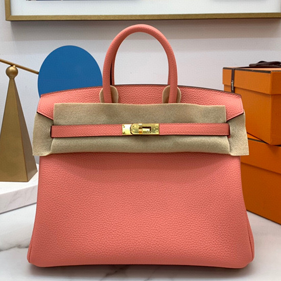 Hermes Togo δερμάτινη τσάντα Birkin Rose Ete Hb2530357