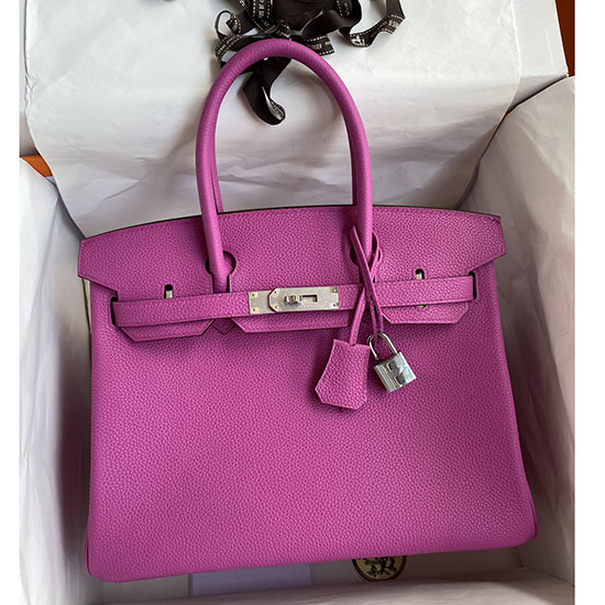 Hermes Togo δερμάτινη τσάντα Birkin Rose Magnolia Hb30191