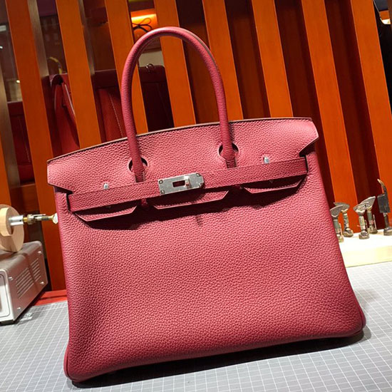 Hermes Togo δερμάτινη τσάντα Birkin Rubis Hb30191