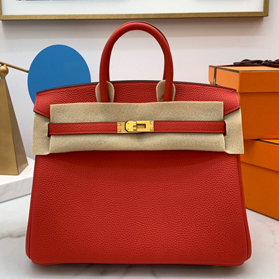 Hermes Togo δερμάτινη τσάντα Birkin Sanguine Hb2530357