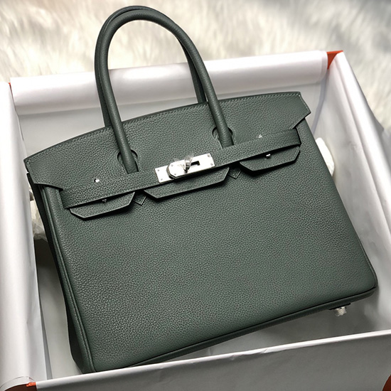 Hermes Togo δερμάτινη τσάντα Birkin Vert Amande Hb253001