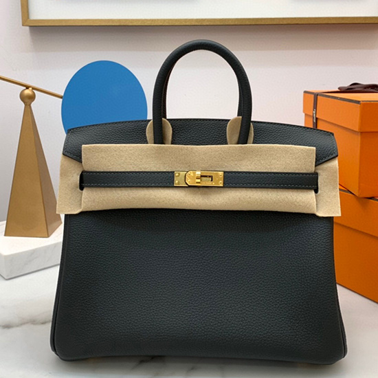 Hermes Togo δερμάτινη τσάντα Birkin Vert De Gris Hb2530357