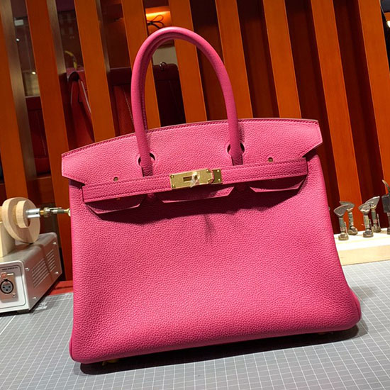 Hermes Togo δερμάτινη τσάντα Birkin ροδακινί Hb30191