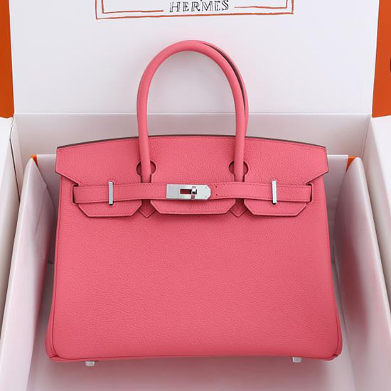 Hermes Togo δερμάτινη τσάντα Birkin ροζ Azalee Hb30191