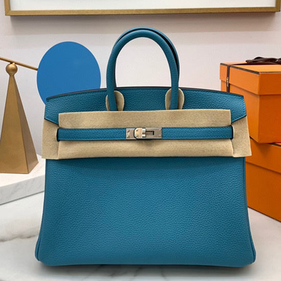 Hermes Togo δερμάτινη τσάντα Birkin τιρκουάζ Hb2530357