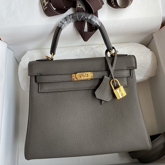 Hermes Togo δερμάτινη τσάντα Kelly Etain Hkt0408