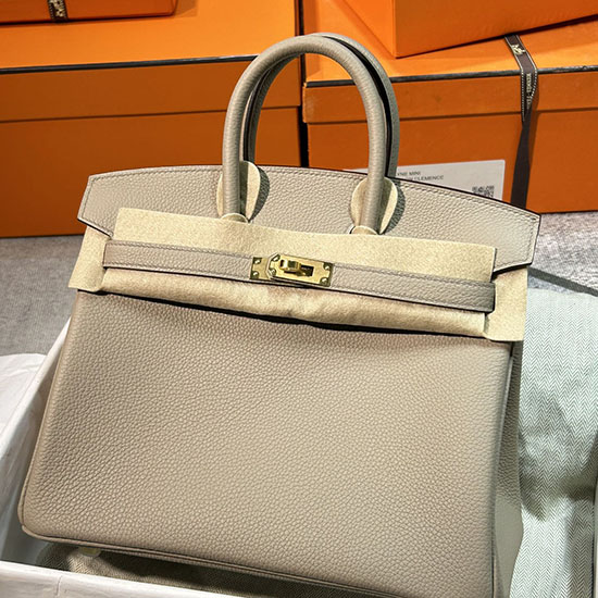 Hermes Togo δερμάτινη τσάντα μπιρκιν Gris Tourterelle Hb30191