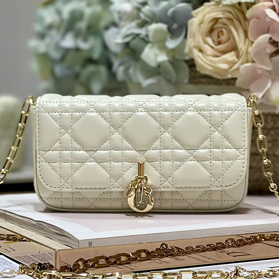 Lady Dior θήκη τηλεφώνου λευκή D0977