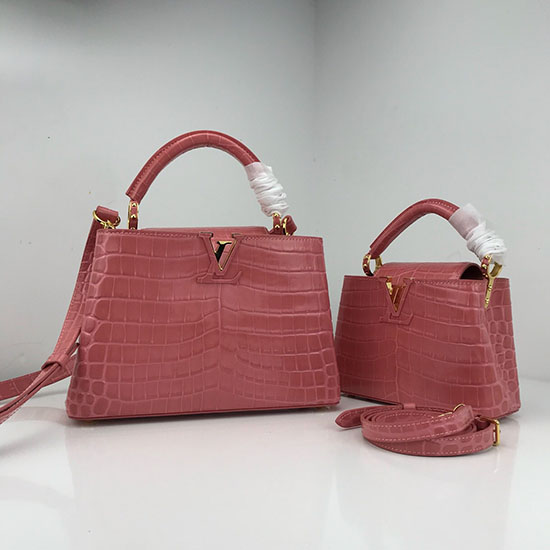 Louis Vuitton Cafskin Capucines μίνι τριαντάφυλλο τουρμαλίνη N94227