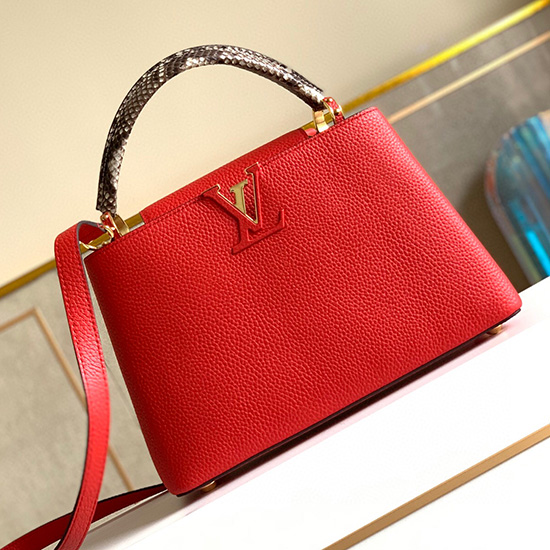 Louis Vuitton Capucines Bb Red και καφέ M97980