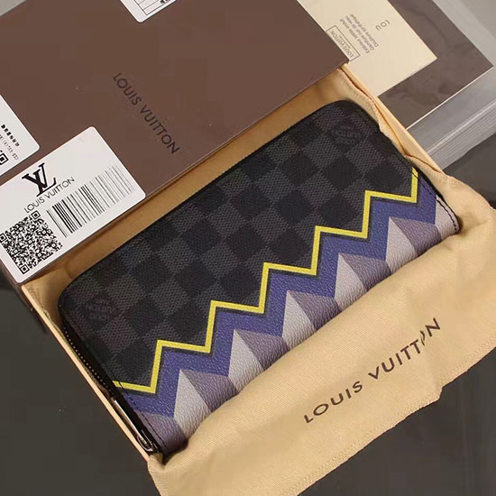 Louis Vuitton Damier γραφίτη καμβά Zippy πορτοφόλι N61253