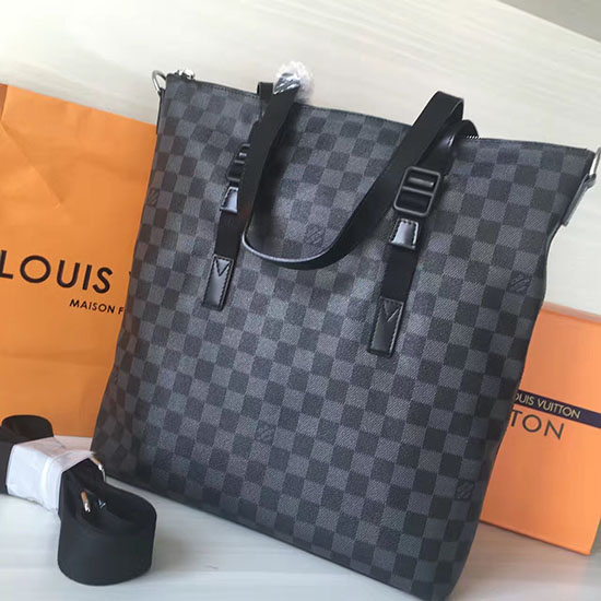 Louis Vuitton Damier καμβάς γραφίτη Tote στον ορίζοντα N41456