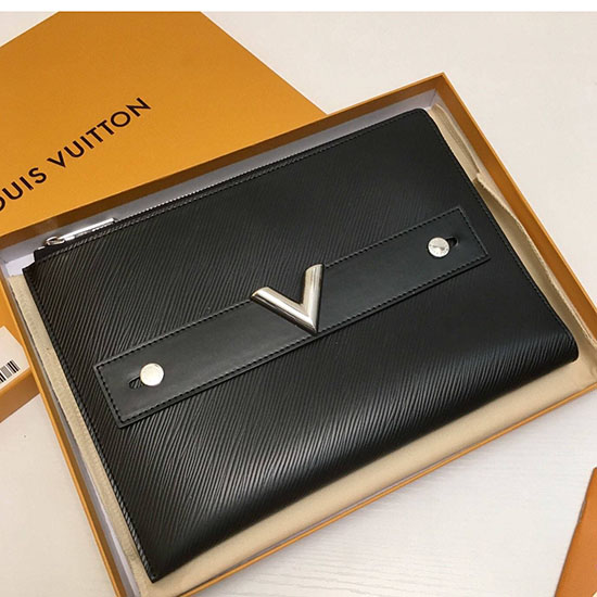 Louis Vuitton Epi Leather Pochette απαραίτητο V μαύρο M62092