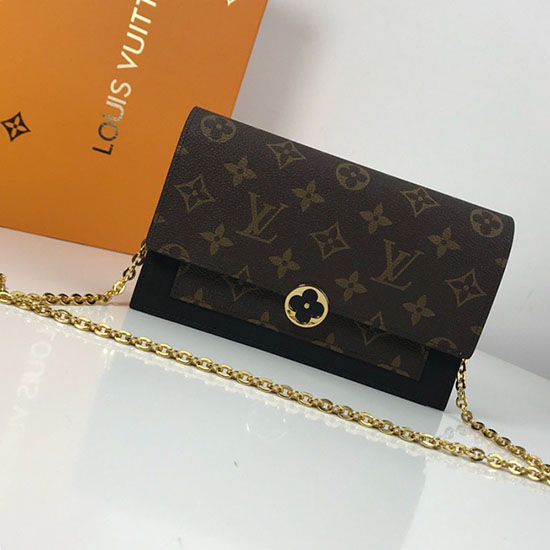 Louis Vuitton Flore αλυσίδα πορτοφόλι νουάρ M67405