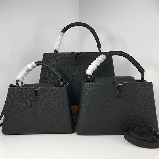 Louis Vuitton Taurillon δερμάτινες καπουτσίνες Bb Noir M94517