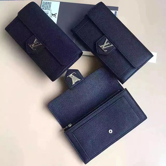 Louis Vuitton μαλακό δέρμα μοσχαριού Lockme Wallet Noir M60862