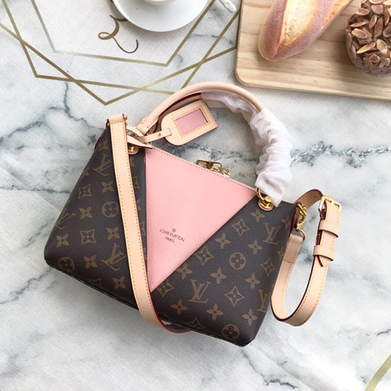 Louis Vuitton μονόγραμμα καμβάς V Tote Bb ροζ M43976