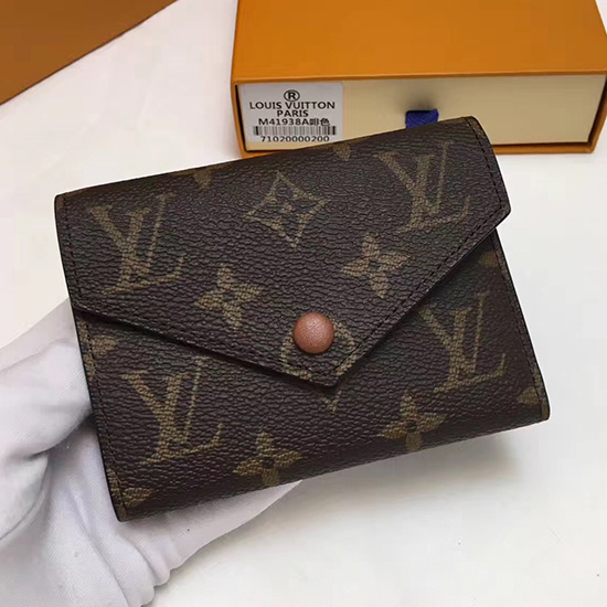 Louis Vuitton μονόγραμμα καμβάς Victorine πορτοφόλι καφέ M41938