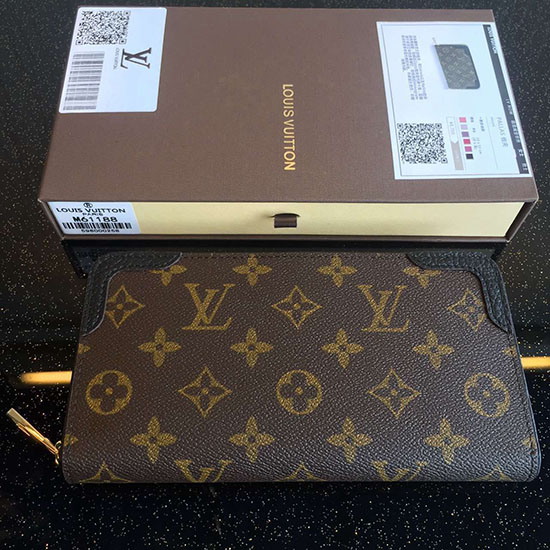 Louis Vuitton μονόγραμμα καμβάς Zippy πορτοφόλι Retiro Noir M61854