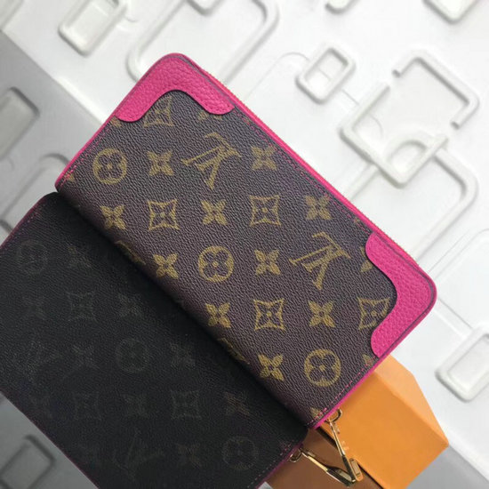 Louis Vuitton μονόγραμμα καμβάς Zippy πορτοφόλι Retiro τριαντάφυλλο M61187