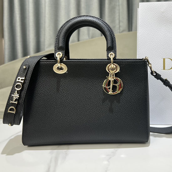 Medium Lady D-sire My Abcdior Bag Black Dm9220