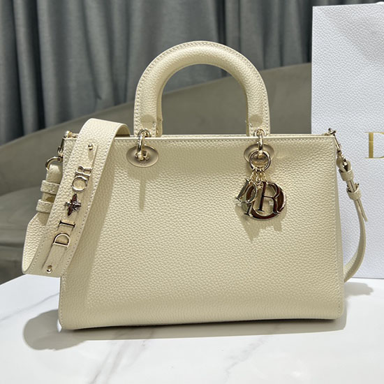 Medium Lady D-sire My Abcdior Bag White Dm9220