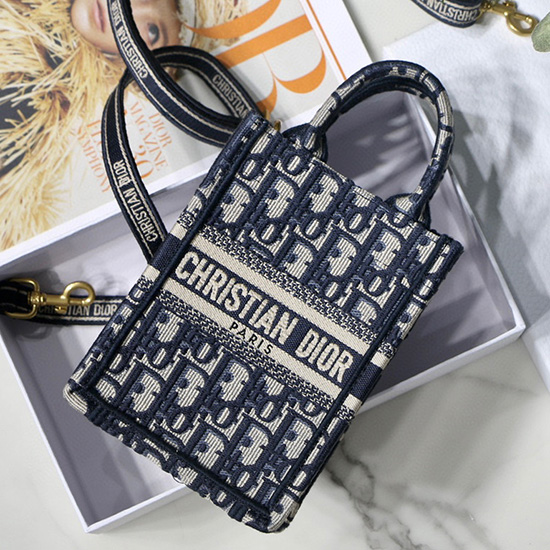 Mini Dior κεντημένο σε καμβά βιβλίο Tote Dm12861