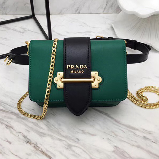 Prada Cahier τσάντα ζώνης πράσινη 1bl004