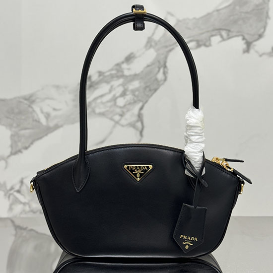 Prada μικρή δερμάτινη τσάντα μαύρη 1ba427