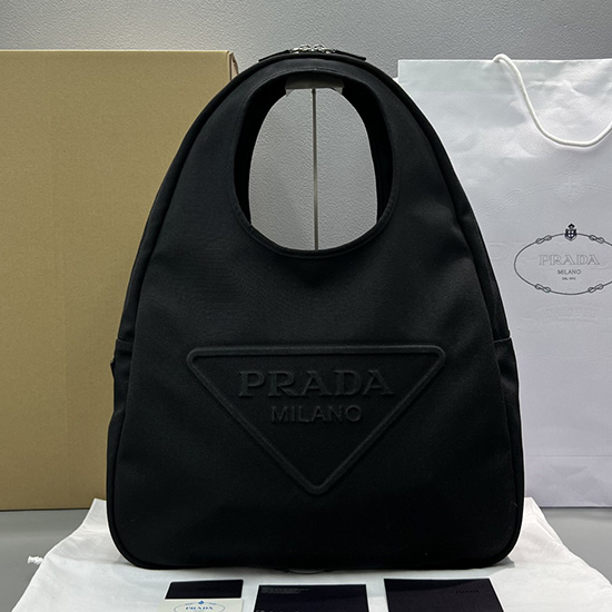 Prada πάνινη τσάντα Hobo μαύρη 2vy005