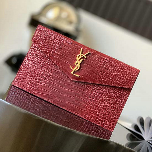 Saint Laurent κροκόδειλος Clutch Bag κόκκινο 565739