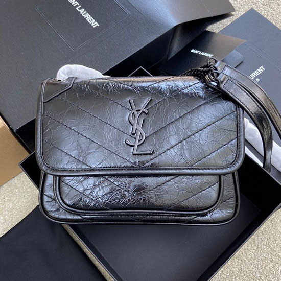 Saint Laurent μικρή νίκη τσάντα μαύρη 498892